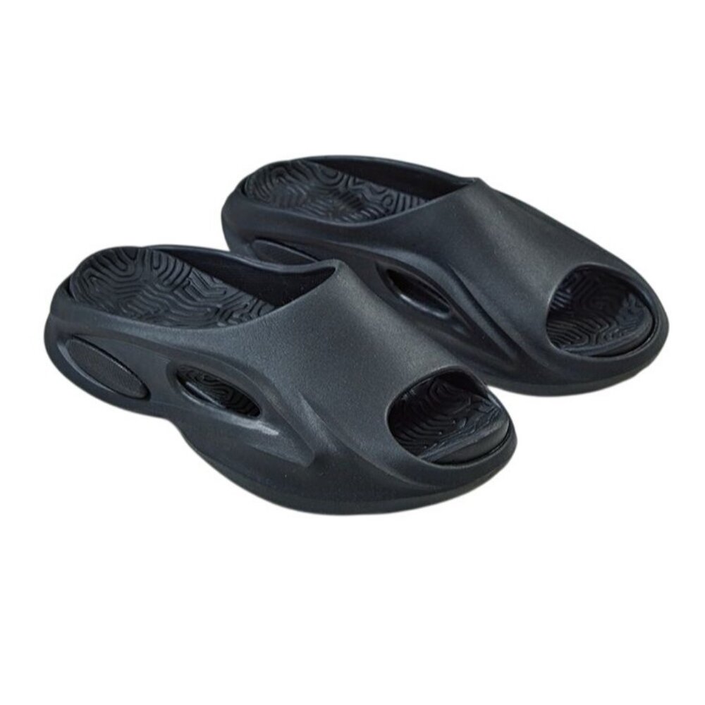Pretty Little Things Womens US 7‎ Black Cut Out Rubber Ribbed Sole Slide Shoes